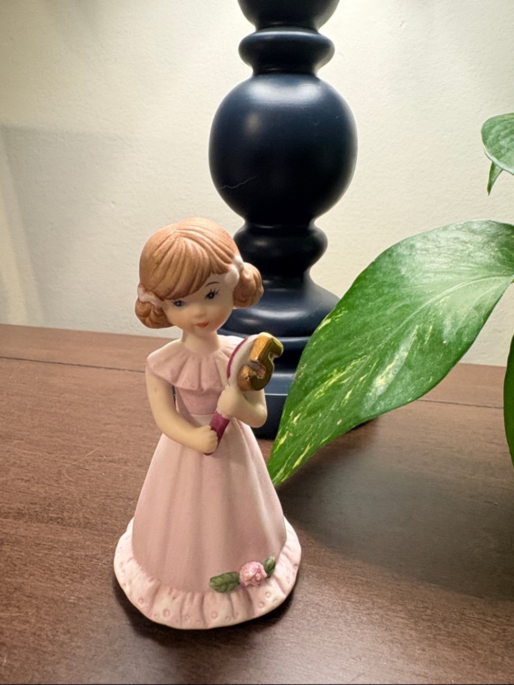 Growing Up Pink Ceramic Girl Figurine Decorative Accent- age 5